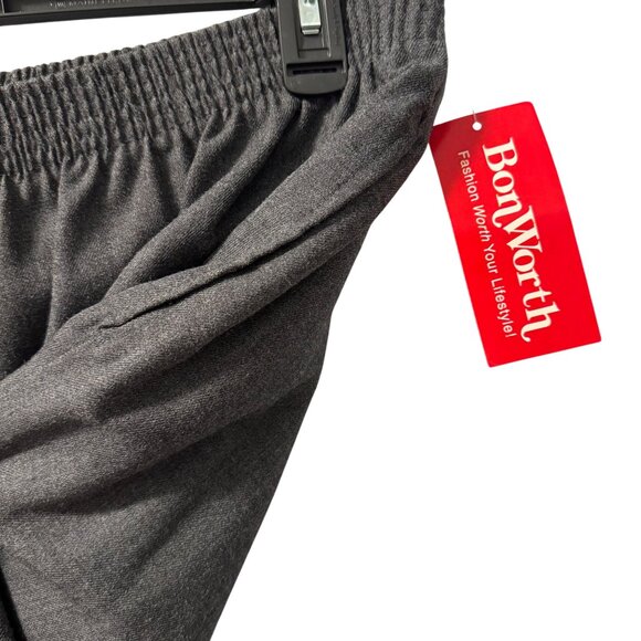 BonWorth Womens Dark Gray Elastic Waist Pull-On Pants Sz PL pants. NWT - Picture 4 of 12
